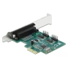 כרטיס PCIe x1 Serial RS-232 Low profile עם 2 יציאות DB9 + יציאת Parallel צ'יפ WCH שחור DELOCK | 90413