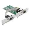 כרטיס PCIe x1 Serial RS-232 Low profile עם 2 יציאות DB9 צ'יפ ASIX שחור DELOCK | 89555