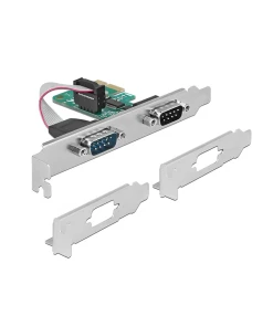 כרטיס PCIe x1 Serial RS-232 Low profile עם 2 יציאות DB9 צ'יפ WCH CH382L שחור DELOCK | 89918