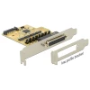 כרטיס PCIe x1 Serial RS-232 Low profile עם 4 יציאות DB9 Voltage supply צ'יפ SUN2410 זכר DELOCK | 89447