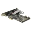 כרטיס PCIe x1 Serial RS-232 Low profile עם 4 יציאות DB9 + יציאת Parallel צ'יפ Moschip שחור DELOCK | 89177