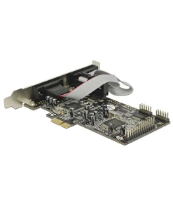 כרטיס PCIe x1 Serial RS-232 Low profile עם 4 יציאות DB9 + יציאת Parallel צ'יפ Moschip שחור DELOCK | 89177
