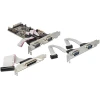 כרטיס PCIe x1 Serial RS-232 Low profile עם 4 יציאות DB9 + יציאת Parallel צ'יפ Moschip שחור DELOCK | 89177