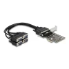 כרטיס PCIe x1 Serial RS-232 Low profile עם 4 יציאות DB9 צ'יפ ASIX זכר DELOCK | 66324