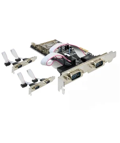 כרטיס PCIe x1 Serial RS-232 Low profile עם 6 יציאות DB9 Moschip צ'יפ DELOCK | 89938