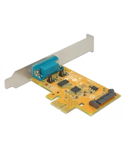 כרטיס PCIe x1 Serial RS-232 Low profile עם יציאת DB9 Voltage supply צ'יפ SUN שחור DELOCK | 90293