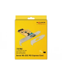 כרטיס PCIe x1 Serial RS-232 Low profile עם יציאת DB9 Voltage supply צ'יפ SUN שחור DELOCK | 90293