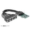 כרטיס PCIe x1 Serial RS-232 עם 8 יציאות DB9 צ'יפ SystemBase זכר DELOCK | 90411