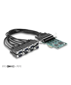 כרטיס PCIe x1 Serial RS-232 עם 8 יציאות DB9 צ'יפ SystemBase זכר DELOCK | 90411