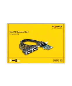 כרטיס PCIe x1 Serial RS-232 עם 8 יציאות DB9 צ'יפ SystemBase זכר DELOCK | 90411