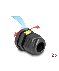 מגן כבלים M20 עם אוורור מוגן IP68 סט 2 יח' DELOCK | 60616