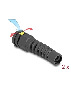 מגן כבלים ספירלה M16 עם אוורור מוגן IP68 סט 2 יח' DELOCK | 60625