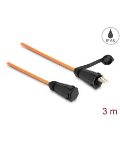 מגשר אופטי מולטי מוד LC Duplex OM2 ז/ז מוגן IP68 להתקנה בקדח עגול אורך 3 מטר DELOCK | 87888