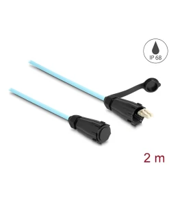 מגשר אופטי מולטי מוד LC Duplex OM3 ז/ז מוגן IP68 להתקנה בקדח עגול אורך 2 מטר DELOCK | 87889