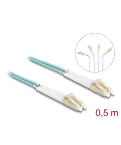 מגשר אופטי מולטי מוד LC Duplex OM3 ז/ז עם מחברים זוויתיים DELOCK | 88078