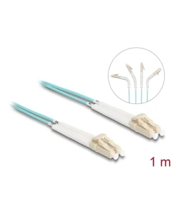 מגשר אופטי מולטי מוד LC Duplex OM3 ז/ז עם מחברים זוויתיים DELOCK | 88079