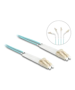 מגשר אופטי מולטי מוד LC Duplex OM3 ז/ז עם מחברים זוויתיים DELOCK | 88080