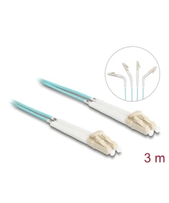 מגשר אופטי מולטי מוד LC Duplex OM3 ז/ז עם מחברים זוויתיים DELOCK | 88081