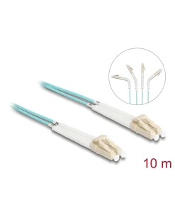 מגשר אופטי מולטי מוד LC Duplex OM3 ז/ז עם מחברים זוויתיים DELOCK | 88083