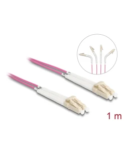 מגשר אופטי מולטי מוד LC Duplex OM4 ז/ז עם מחברים זוויתיים DELOCK | 88087