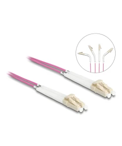 מגשר אופטי מולטי מוד LC Duplex OM4 זז עם מחברים זוויתיים DELOCK 88089