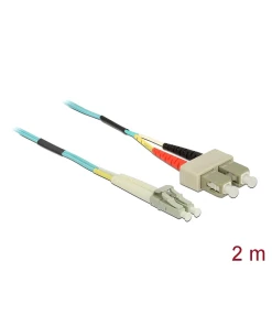 מגשר אופטי מולטי מוד SC Duplex - LC Duplex OM3 ז/ז DELOCK 86565