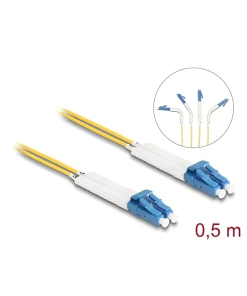 מגשר אופטי סינגל מוד LC Duplex OS2 ז/ז עם מחברים זוויתיים DELOCK | 88068