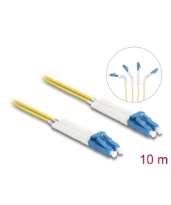 מגשר אופטי סינגל מוד LC Duplex OS2 ז/ז עם מחברים זוויתיים DELOCK | 88077