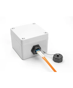 מופה אופטי סינגל מוד LC Duplex נ/נ עם מכסה IP68 להתקנה בקדח עגול 25.2 מ