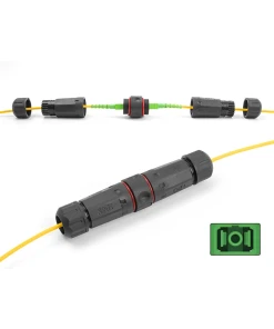 מופה לסיבים אופטים סינגל מוד SC Simplex APC אטומה נגד מים IP68 צבע שחור DELOCK | 87869