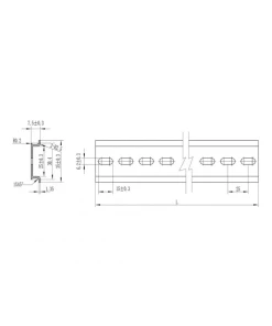 מסילה DIN 35x7.5 mm לארון תקשורת אורך 25 ס