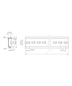 מסילה DIN 35x7.5 mm לארון תקשורת אורך 50 ס"מ DELOCK | 66177