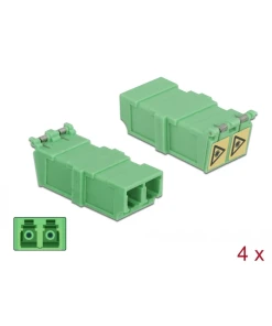 מתאם אופטי LC Duplex סינגל מוד עם מכסה להגנה בלייזר נ/נ סט 4 יח' DELOCK | 85927