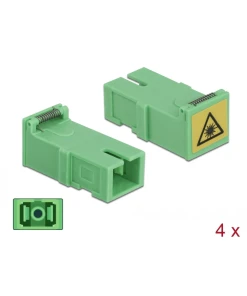 מתאם אופטי SC Simplex סינגל מוד עם מכסה להגנה בלייזר נ/נ סט 4 יח' DELOCK | 85925
