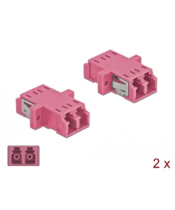 מתאם אופטי לפאנל LC Duplex OM4 מולטי מוד נ/נ סט 2 יח' DELOCK | 86537