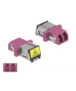 מתאם אופטי לפאנל LC Duplex OM4 מולטי מוד עם מכסה להגנה בלייזר נ/נ DELOCK | 86901