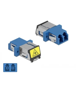 מתאם אופטי לפאנל LC Duplex סינגל מוד עם מכסה להגנה בלייזר נ/נ DELOCK | 86897