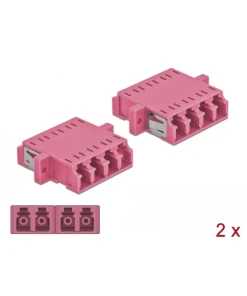 מתאם אופטי לפאנל LC Quad OM4 מולטי מוד נ/נ סט 2 יח' DELOCK | 86542