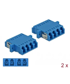 מתאם אופטי לפאנל LC Quad סינגל מוד נ/נ סט 2 יח' בצבע ירוק DELOCK | 86539