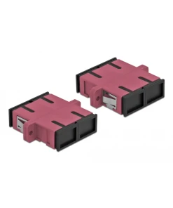 מתאם אופטי לפאנל SC Duplex OM4 מולטי מוד נ/נ סט 4 יח' DELOCK | 85998