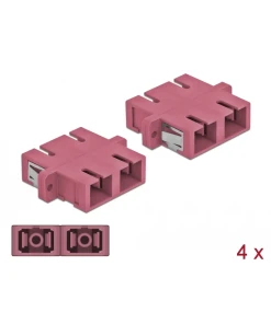 מתאם אופטי לפאנל SC Duplex OM4 מולטי מוד נ/נ סט 4 יח' DELOCK | 85998