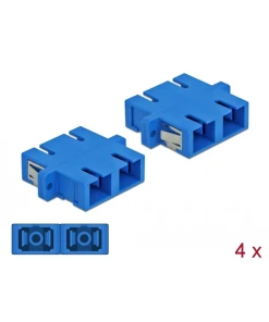 מתאם אופטי לפאנל SC Duplex סינגל מוד נ/נ סט 4 יח' בצבע ירוק DELOCK | 85992