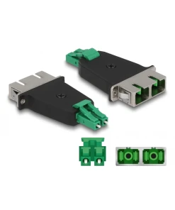 מתאם אופטי לפאנל לסיבים היברידיים LC Duplex זכר לשקע SC Duplex ז/נ DELOCK | 87946