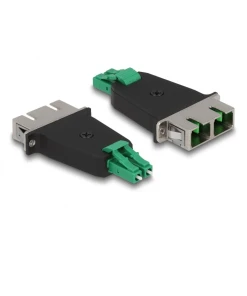 מתאם אופטי לפאנל לסיבים היברידיים LC Duplex זכר לשקע SC Duplex ז/נ DELOCK | 87948