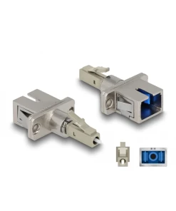 מתאם אופטי לפאנל לסיבים היברידיים LC Simplex זכר לשקע SC Simplex ז/נ DELOCK | 87945