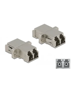 מתאם אופטי מתכתי לפאנל LC Duplex סינגל מוד נ/נ DELOCK | 86874