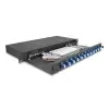 פאנל אופטי נשלף ''19 לארון תקשורת עם 12 שקעים LC Duplex OS2 להרכבה DELOCK | 67003
