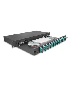 פאנל אופטי נשלף ''19 לארון תקשורת עם 12 שקעים SC Duplex OM3 להרכבה DELOCK | 67007