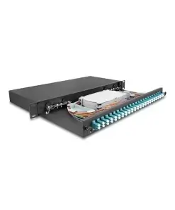 פאנל אופטי נשלף ''19 לארון תקשורת עם 24 שקעים LC Duplex OM3 להרכבה DELOCK | 67010