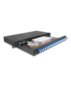 פאנל אופטי נשלף ''19 לארון תקשורת עם 24 שקעים LC Duplex OS2 להרכבה DELOCK | 67009